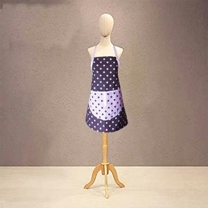 Pink Polka Dot on Brown Canvas Apron